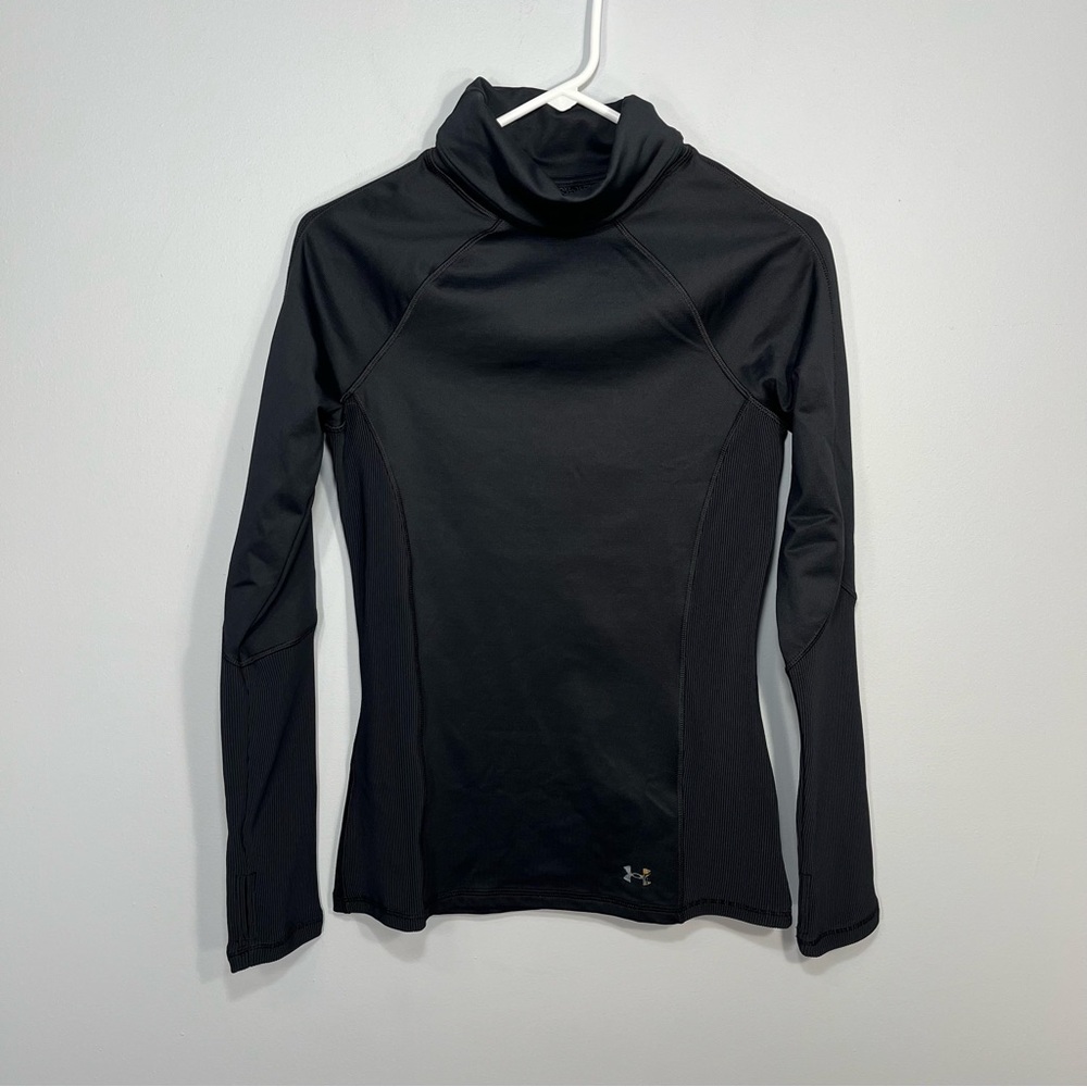 NEW Under Armour Shirt Womens Extra Small Black Cold Gear Fitted Running Top